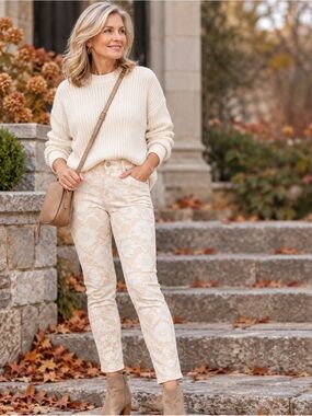 HUE, JEGGINGS WHITE/cream LACE, 2 BACK POCKETS